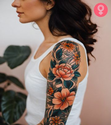 A gap filler tattoo on a woman’s arm