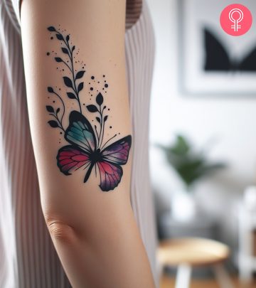 An airbrush tattoo on the arm
