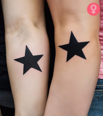 Brother and sister with matching star tattoos