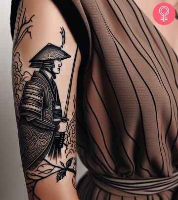 Woman with Ronin tattoo on her arm