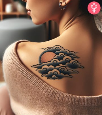 Japanese cloud tattoo on the shoulder