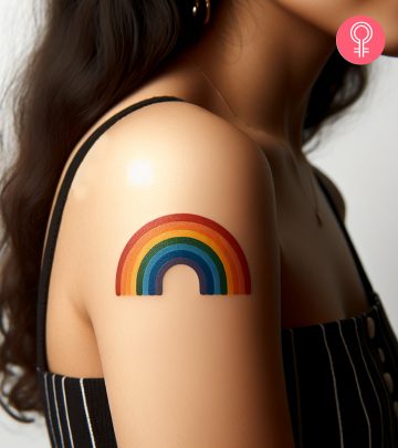 Rainbow tattoo on the arm