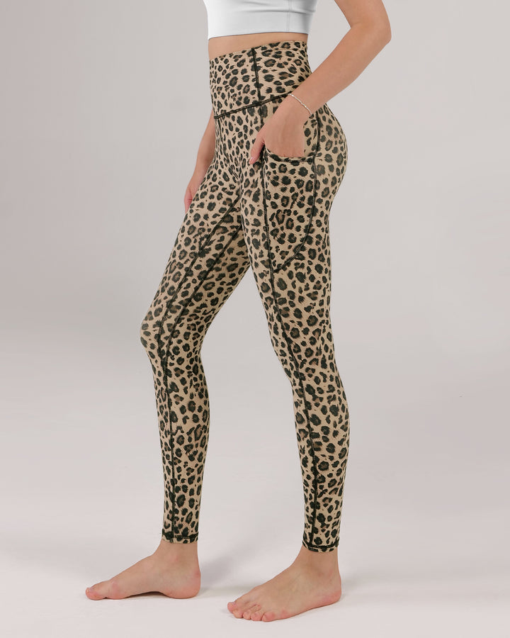 Yoga Trendy Leopard Print Gym Leggings Seamless High Stretch Tummy