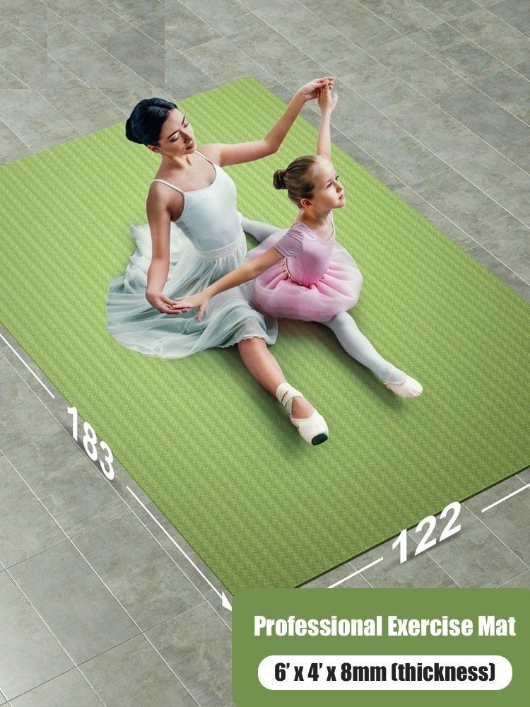 Premium Large Yoga Mat - 7' x 5' x 8mm Extra Thick, Ultra Comfortable,  Non-Toxic, Non-Slip, Barefoot Exercise Mat - Yoga, Stretching, Cardio  Workout Mats for Home Gym Flooring (84 Long x